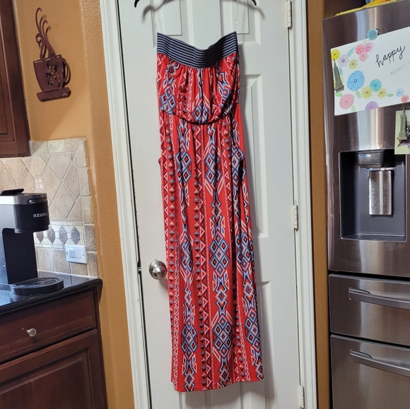 Junior girl's strapless Maxi dress - Picture 1 of 3